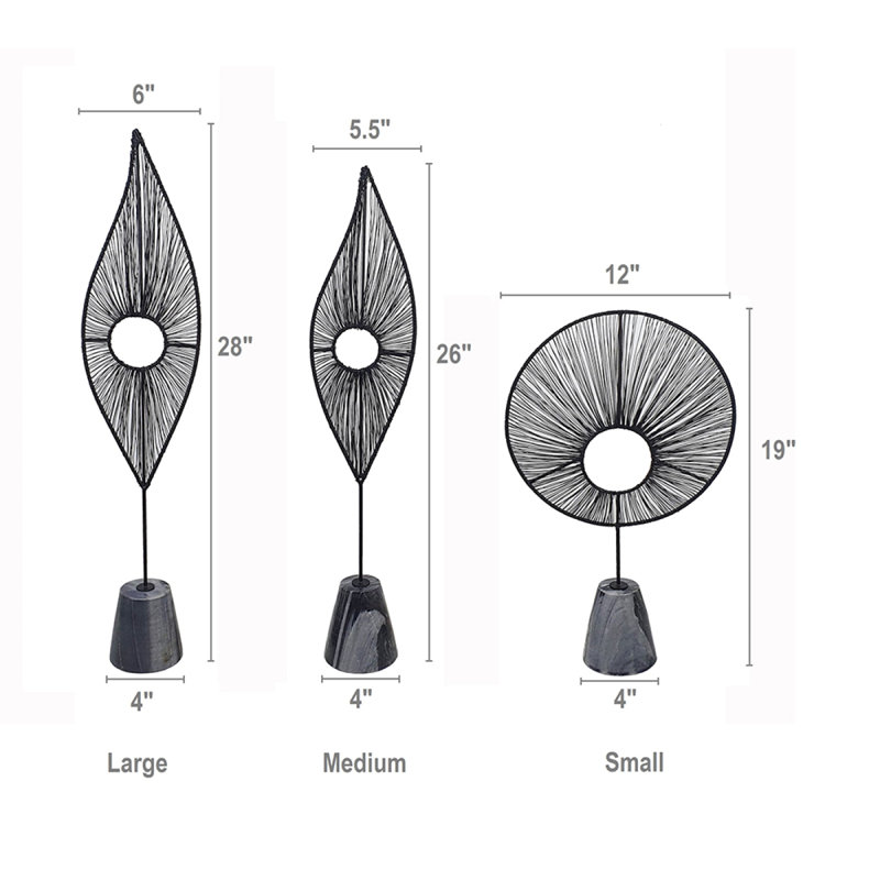 S/3 Truman Decorative Leaf Statuaries