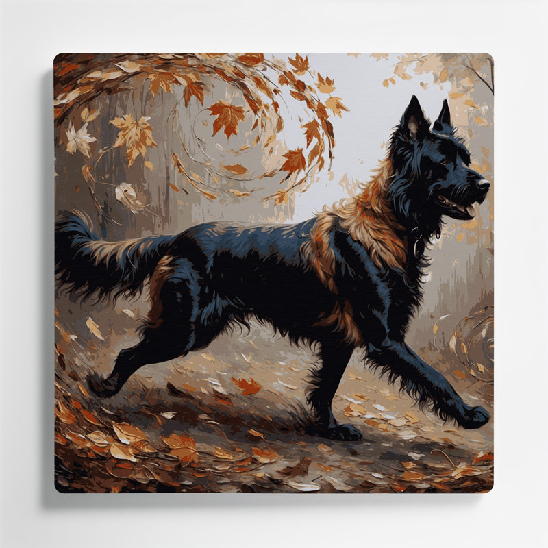 «Dogs Beauceron», art mural en métal brun, H 32 po x l 32 po