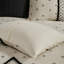 Housse de couette 85% coton, 15% lin avec garniture en chenille pour lit grand et multicolore