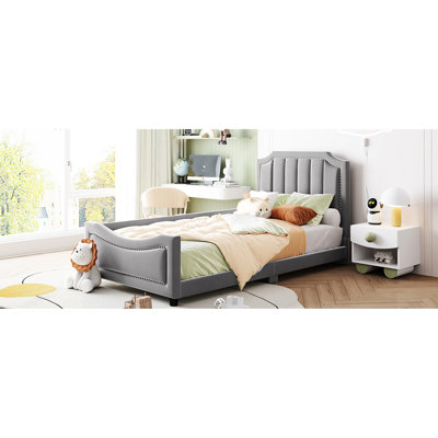 Stripe Headboard Twin Daybed In Grey - Construction & Stylish Look Size With Graceful And Stable Charming