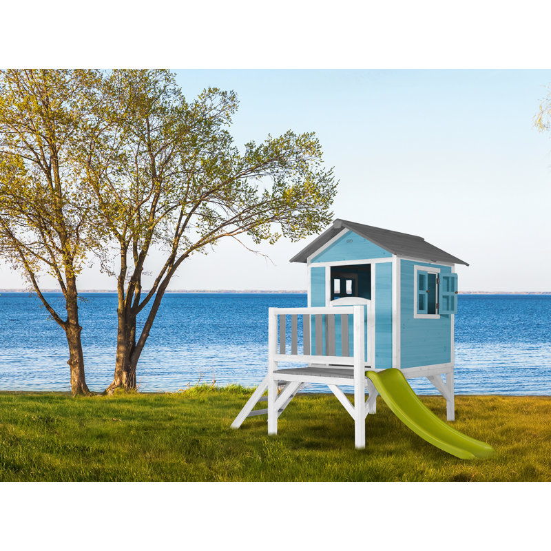 Lodge AXI 261cm W x 167cm D Outdoor Hemlock Wood Playhouse, Blue