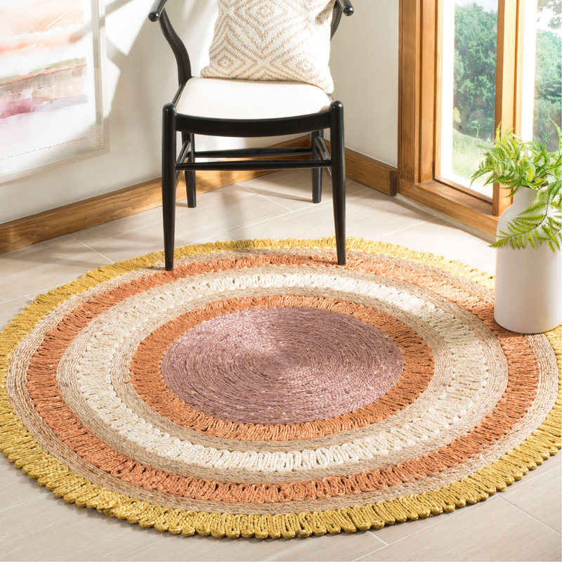 Tapis en jute tissé à la main Jeanbaptiste, Rond 3 pi