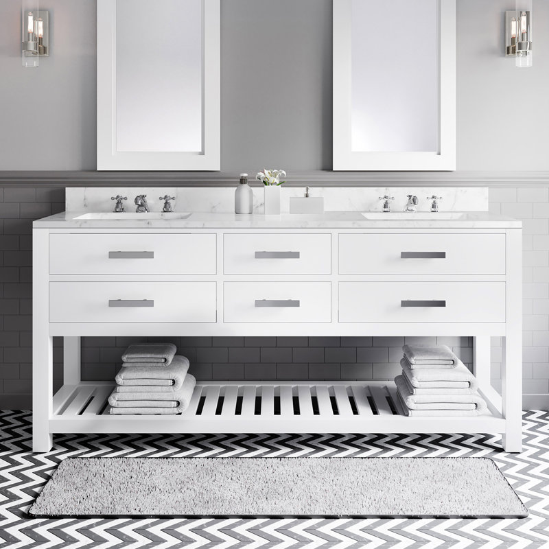 Madalyn 72 in. Double Vanity, Pure White