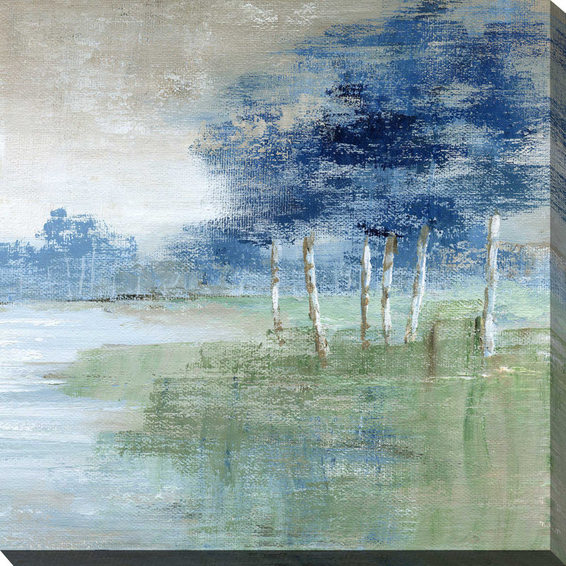 Birch River par Nan - peinture sur toile tendue, L 28 po x H 28 po, Toile tendue