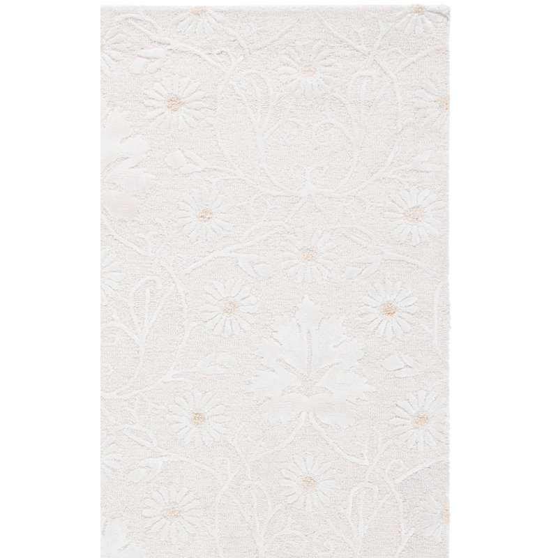 Glamour 610 touffeté à la main 45% laine; 45% viscose; Tapis floral 10% coton, Rectangulaire 8 pi x 10 pi