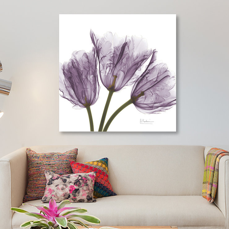 «Tulips III», impression sur toile, H 48 po x l 48 po x P 1,5 po, Pas de tapis, Toile tendue