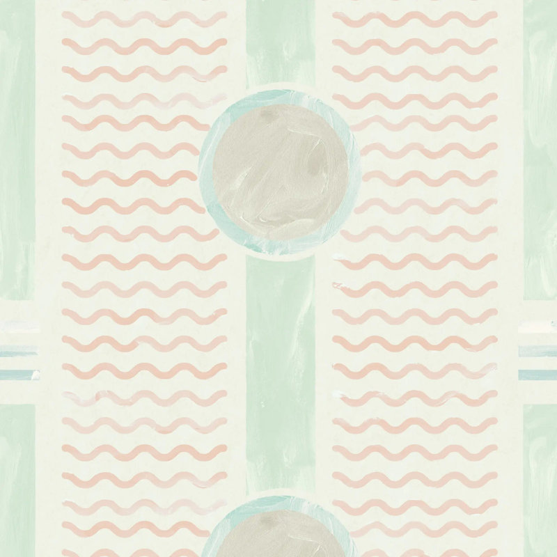 South Beach Facade - Wallpaper, South Beach Teal, Peel & Stick, Self-adhesive