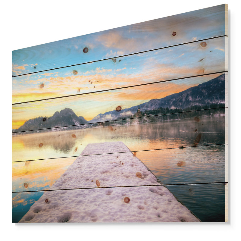 Bled et son lac - Imprimé, H 15 po x l 20 po x P 1 po, Bois