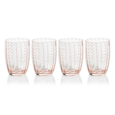 Oakes White Dot Tumbler Glasses, Set of 4