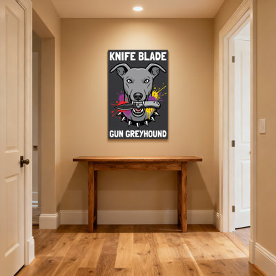 Animals Knife Blade Gun Greyhound Dog Art Print