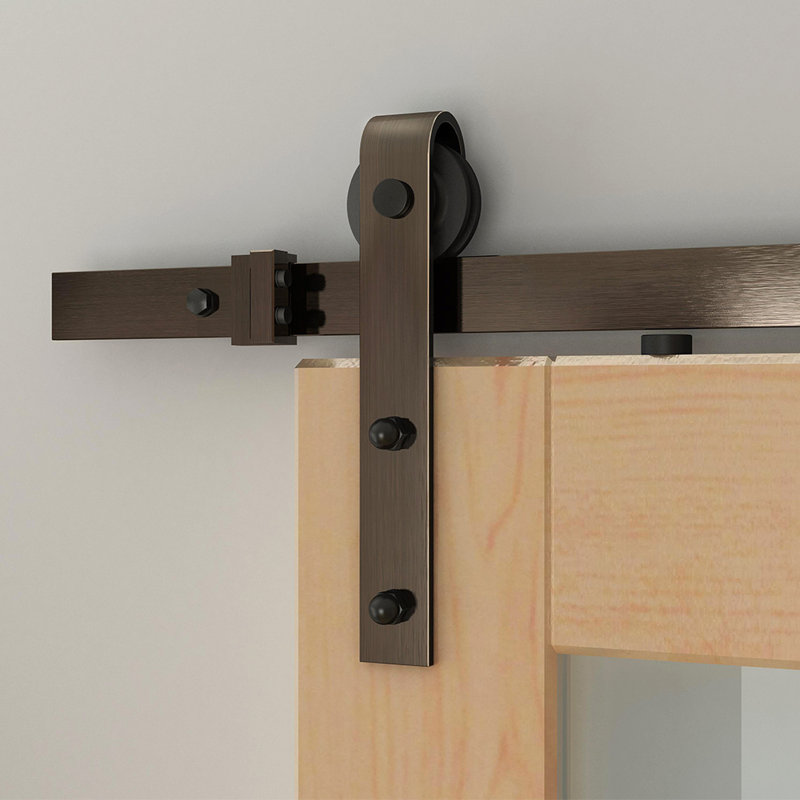 78-3/4-in Oil-Rubbed Bronze Soft Close Barn Door Hardware Kit
