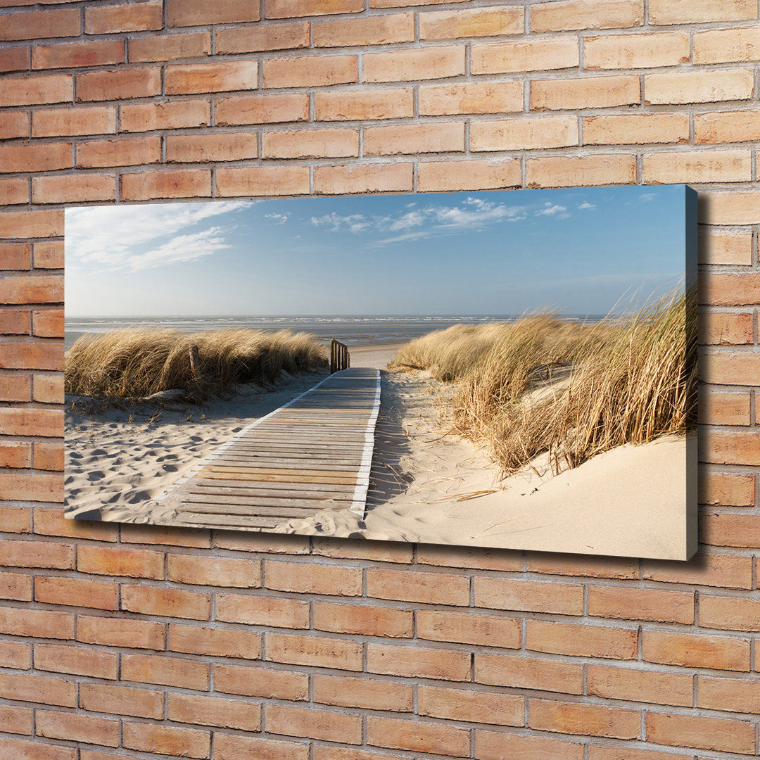 Leinwanddruck - Wandkunst - Drucke auf Leinwand - 120X60 Bildmotiv: Pfad auf Leinwand Der Strand