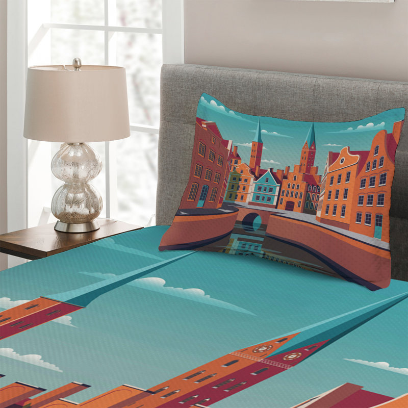 Coverlet, Twin Bedspread + 1 Sham