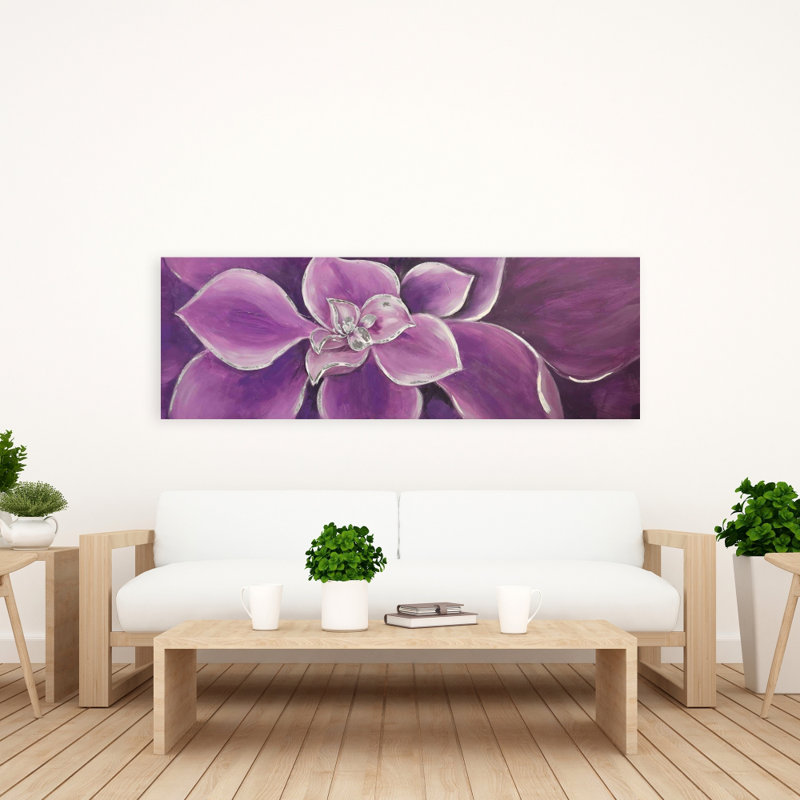 Fleur mauve - toile botanique pour la décoration intérieure