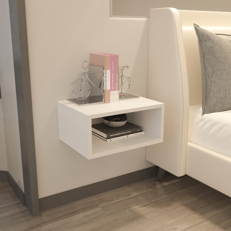 Damaree 45cm W Bedside Table, White