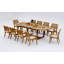 10 Seats 11 Pcs Grade-A Teak Wood Dining Set: 94" Double Extension Mas Rectangle Trestle Leg  Table And 10 Arbor Stacking Arm Chairs #11AB2110-1347397258-1593419968