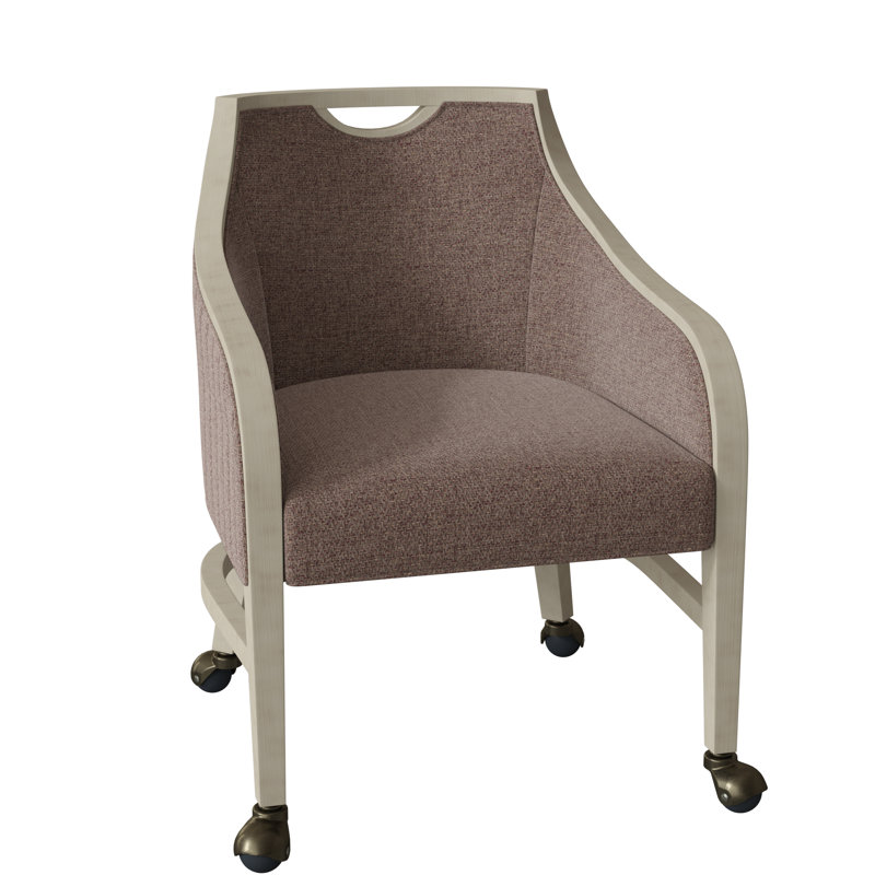 Anthony 24" W Armchair, 9953 Pewter Polyester, Almond Buff