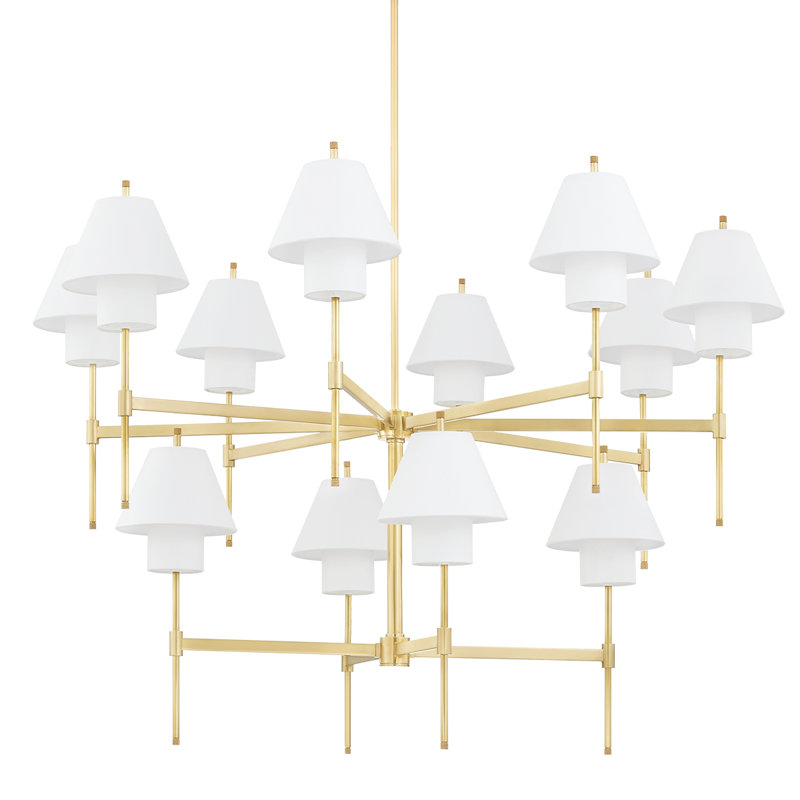 GLENMOORE 12 LIGHT CHANDELIER, Aged Brass