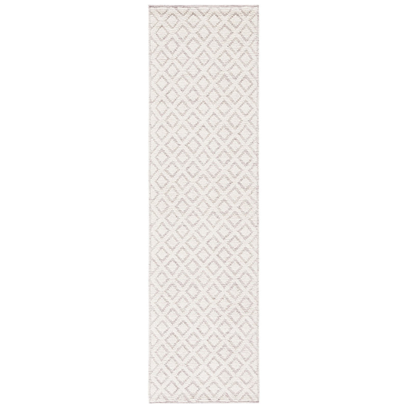 Vermont Hand Woven Wool Geometric Rug, Runner 2'3" x 8'