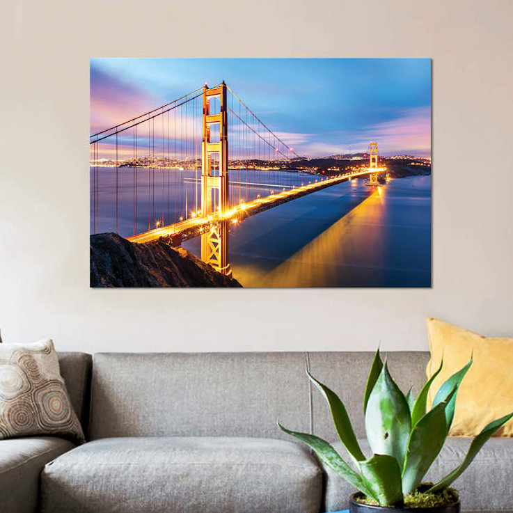 «Golden Gate Bridge At Dawn, San Francisco» par Matteo Colombo, impression sur toile, H 26 po x l 40 po x P 1,5 po