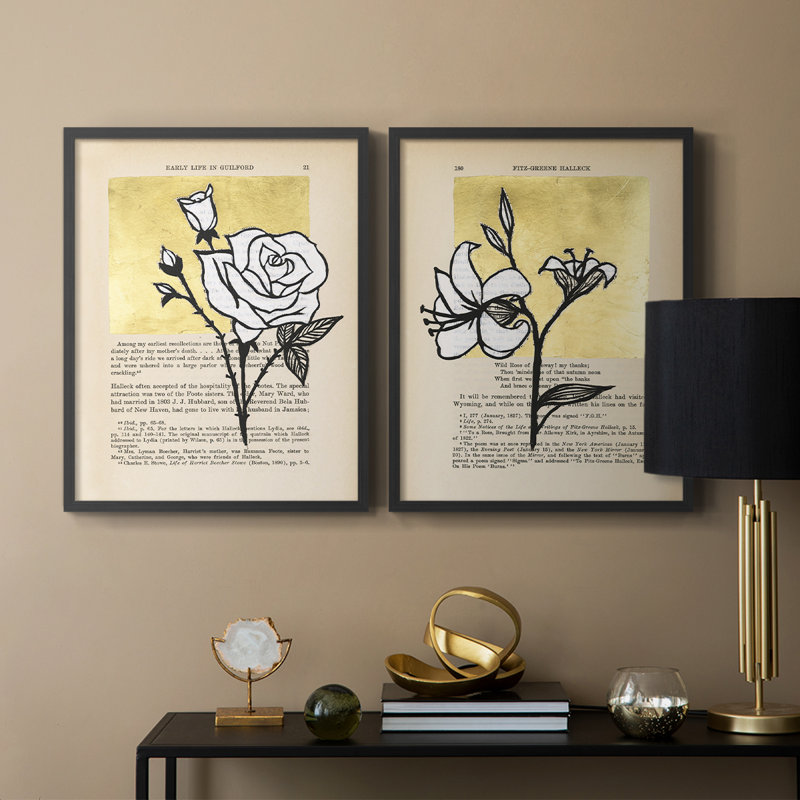 Floral Diary III - reproduction encadrée de qualité supérieure - prêt à être accroché - aucun clou requis - aucun clou requis