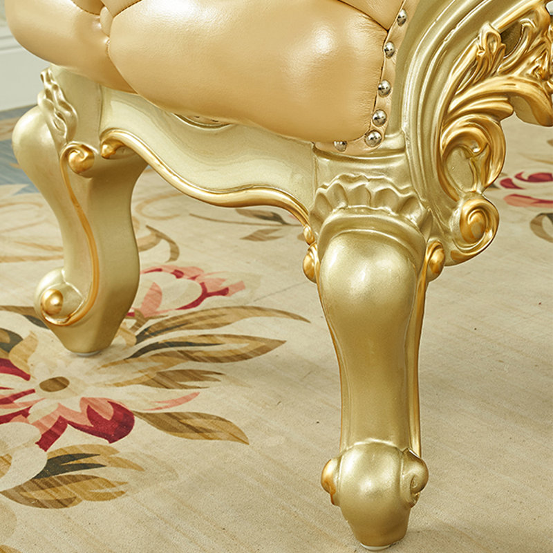 Banc rembourré en cuir véritable