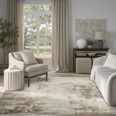 Mathews 7'10" x 9'10" Ivory Taupe Modern Indoor Rug