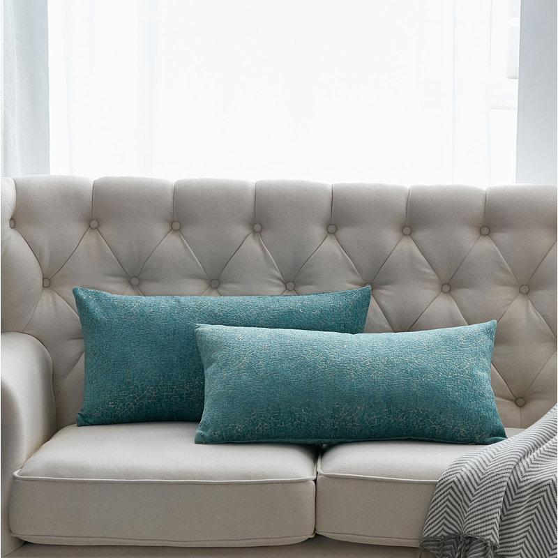 Rectangular Lumbar Cushion Cover, Turquoise