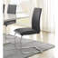 Ensemble de 2 chaises d'appoint élégantes de style contemporain en similicuir gris à motif de losanges avec finition en métal chromé