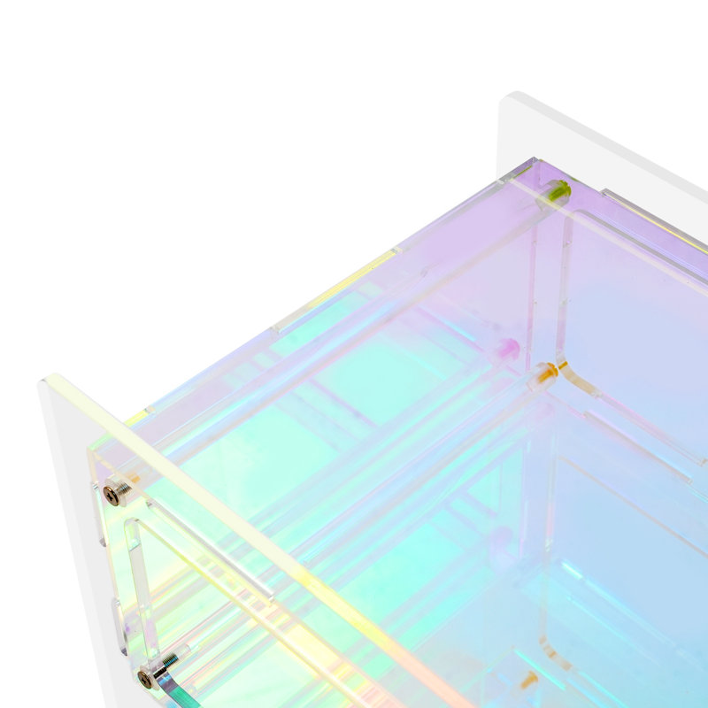 Modern 20" Acrylic 3-Tier End Table - Minimalist Nightstand & Side Table, Colorful