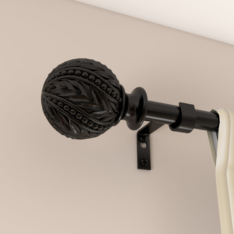 Debuono Adjustable Overall Width x 0.75" Diameter Single Curtain Rod, 48" - 84"
