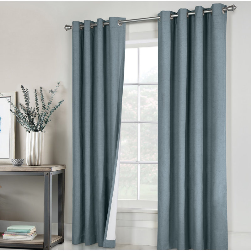 Harpa Solid Max Blackout Thermal Grommet Curtain Panels, 52" W x 63" L, Blue