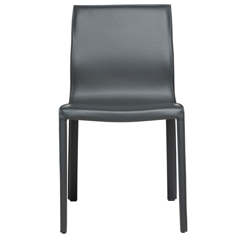 Chaise rembourrée en cuir Kupang, Fumée
