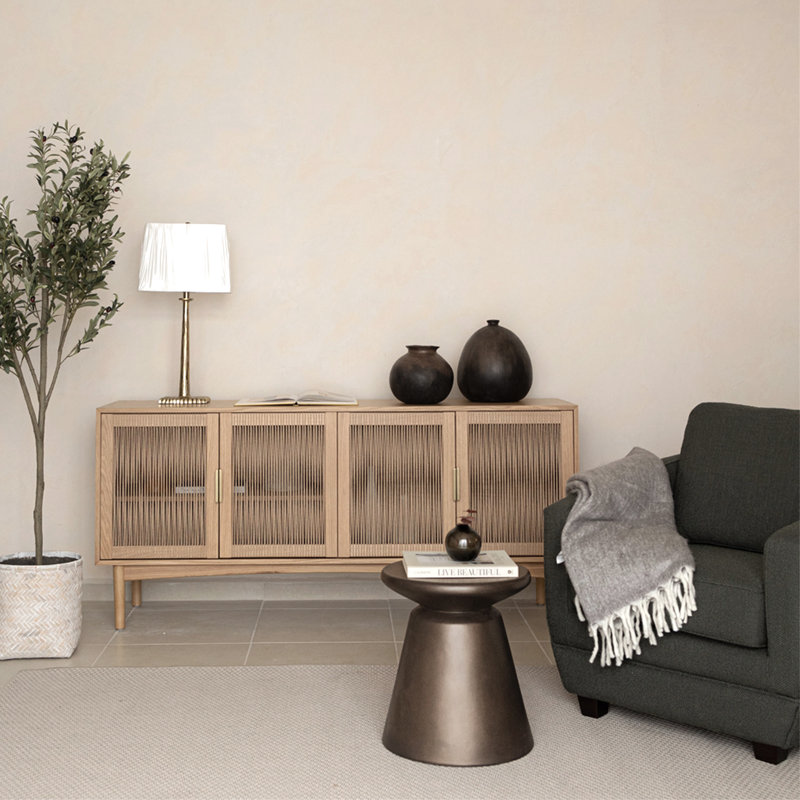 Camon Concrete Top End Table, Bronze