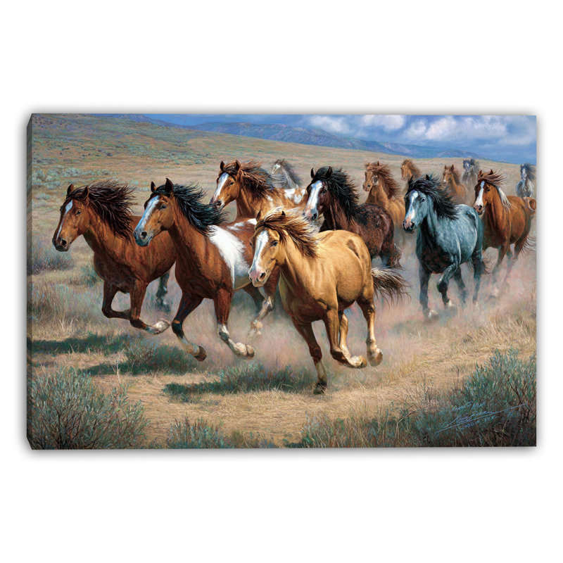 Art sauvage sur toile tendue, L 36 po x H 24 po x P 1,5 po