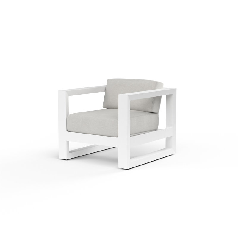 Newport Outdoor Lounge Chair, Cast Silver Sunbrella®