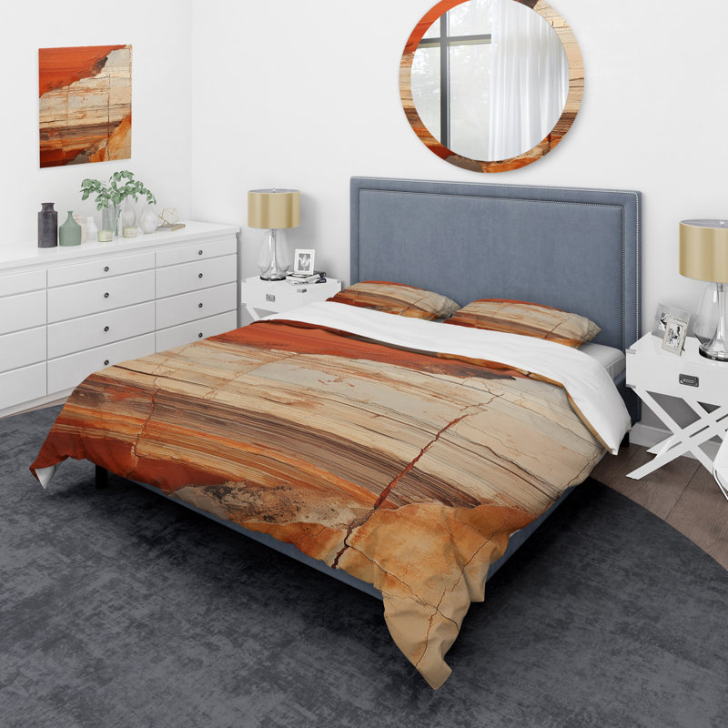 Ensemble de housse de couette Earth Minimalist Fossils I - Abstract Collages