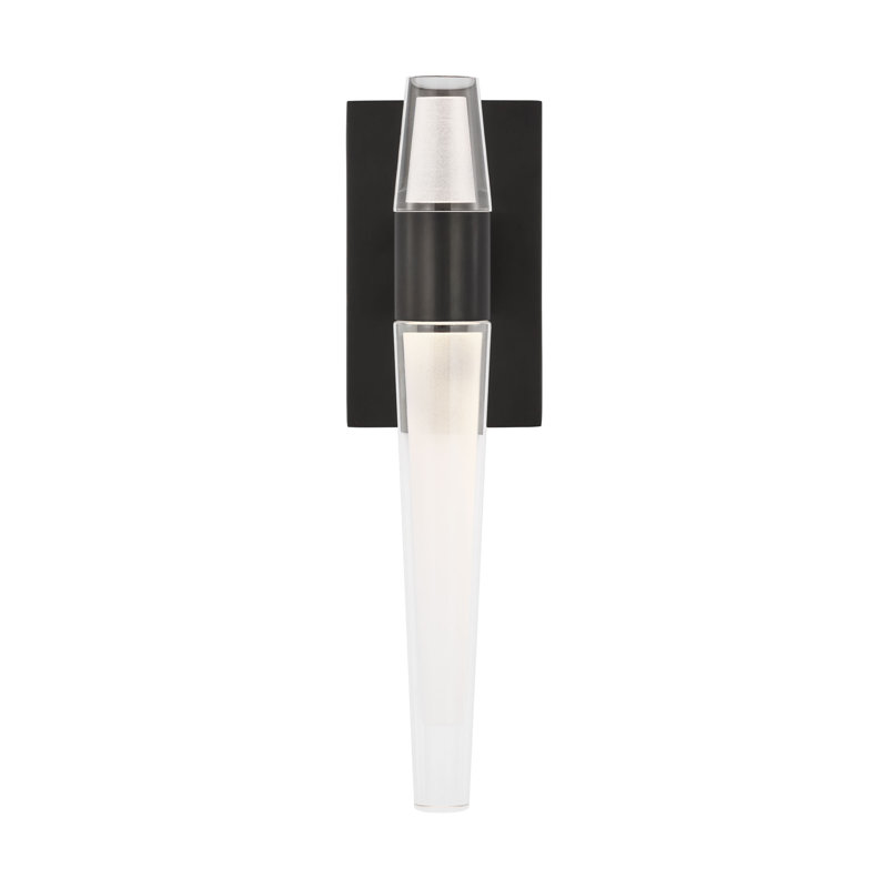 Sean Lavin Lassell 2-light single wall sconce in natural brass finish with crystal shades, Bronze