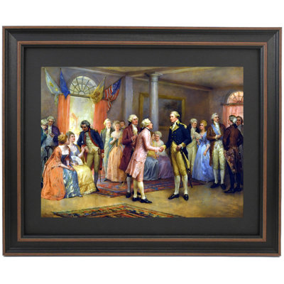 Framed Washington Greeting Lafayette At Mount Vernon By Jennie Brownscombe