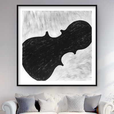 Violin Silhouette – Monochrome Framed Print for Home Decor