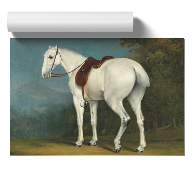 A Ladys Grey Hunter Horse by Jacques Laurent Agasse - Frameless Print, 30cm H x 42cm W x 0.1cm D