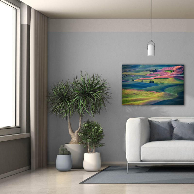 Toile épique Graffiti «Early Morning In The Palouse» par Rick Berk, 60 po x 40 po, H 26 po x l 40 po