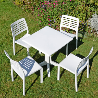 Ponente Patio Table with 4  Chairs Garden Set