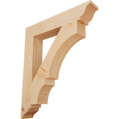 3 1/2"W x 24"D x 28"H Balboa Traditional Smooth Bracket, Western Red Cedar