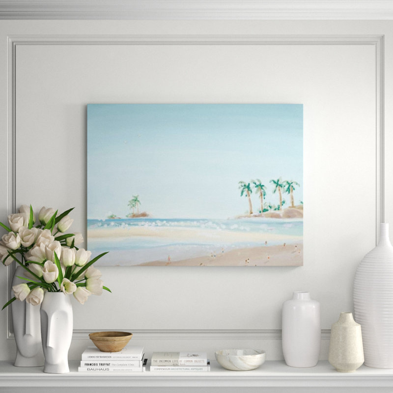 Vacation In Miami I Print by Sara Brown, 24" H x 32" W x 1.5" D, Brush Gel