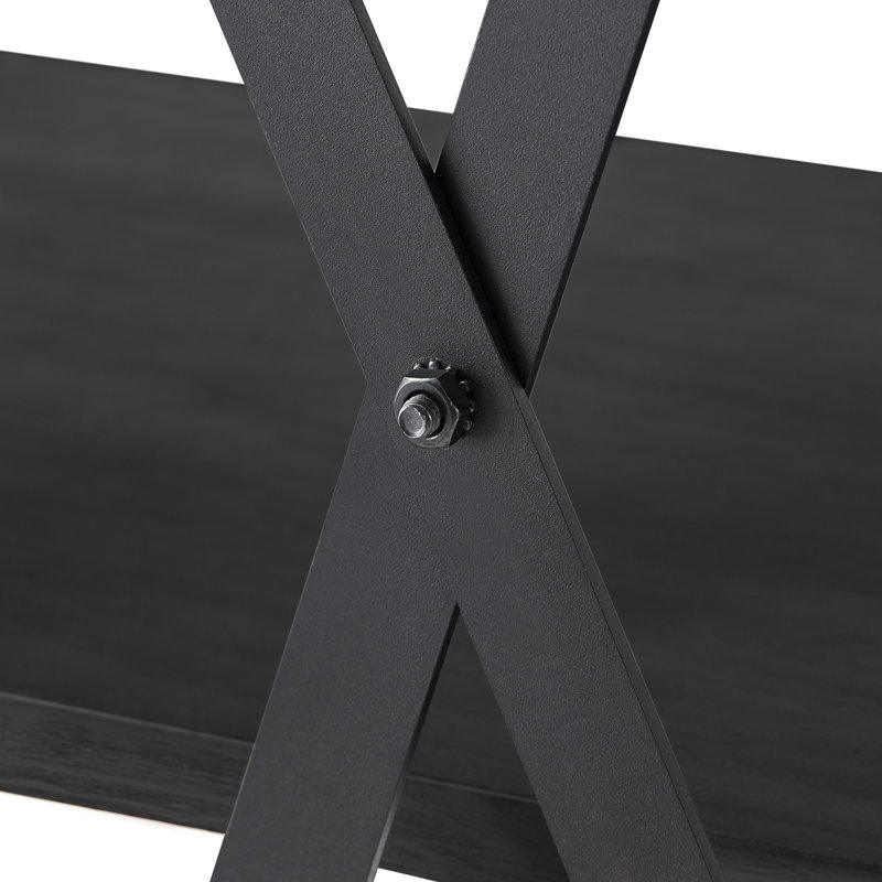 Étagère à livres en fer Isakson H 72 "x l 31,5", Noir