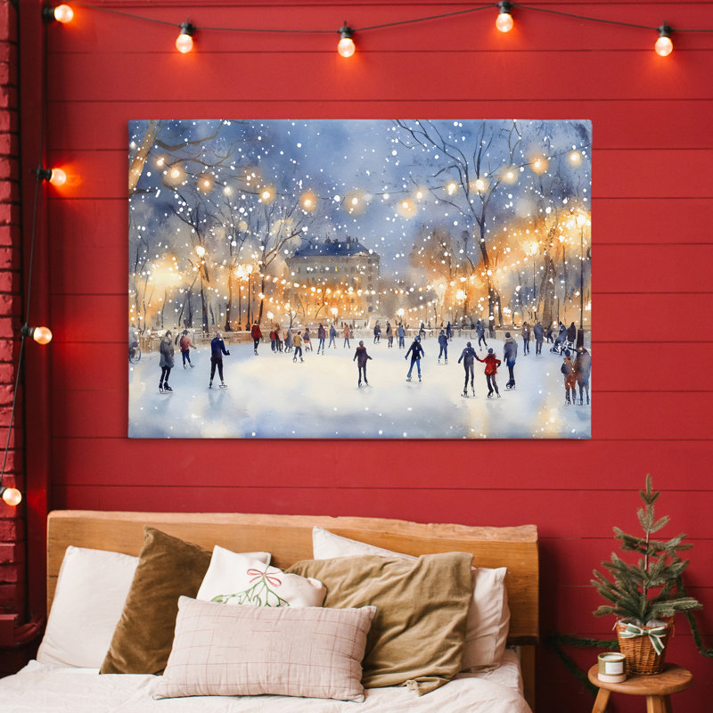 Ice Skating Under The Lights Canvas, design by Creative Studio, 30" H x 45" W