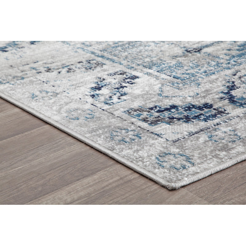 Tapis gris Freya Farmhouse Misty, Rectangle 2 pi 6 po x 4 pi