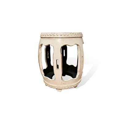 Tabouret tambour - blanc