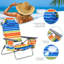 Ensemble de 2 chaises de plage pliantes à dossier inclinable à 5 positions avec coussin